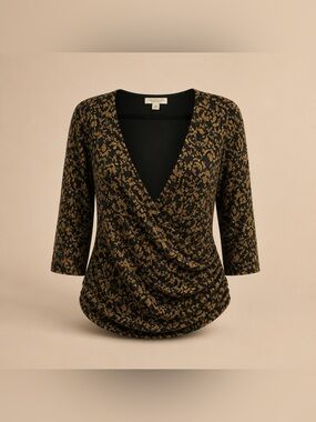 Coldwater Creek 3X Womens Low V-Neck Crochet 3/4 Sleeve Sweater Blouse 3/$25